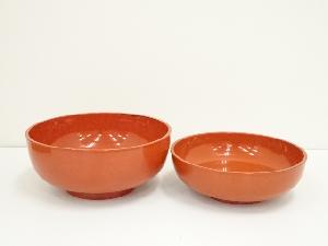 朱漆塗二つ鉢（箱付）